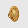 Anillo con diseño precolombino y baño en oro de 24 quilates