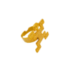 Anillo precolombino jaguar Tolima en aleación con baño en oro 24K, talla ajustable.
