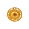 Anillo precolombino Muisca con diseño del sol y baño en oro 24K, talla ajustable.