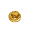 Anillo precolombino Muisca con diseño del sol y baño en oro 24K, talla ajustable.