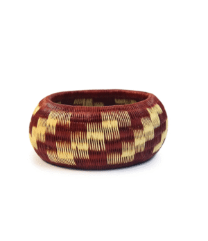 Pulsera artesanal en werregue rojo y beige Wounaan
