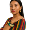Pulsera artesanal de werregue negro y turquesa