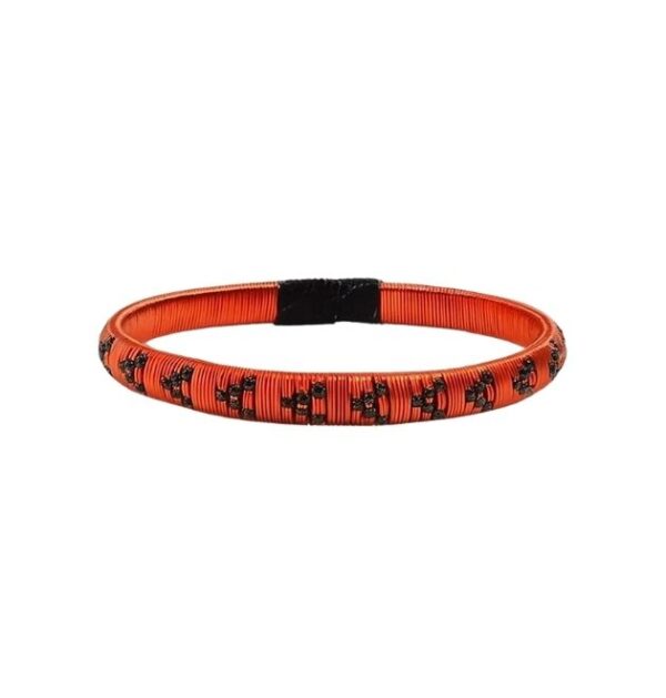 Pulsera artesanal de cobre y werregue diseño laberinto