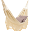 Hamaca doble artesanal de macramé con cojines Hamaca doble artesanal de macramé en algodón