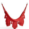 hamaca roja macrame en algodón tejida a mano