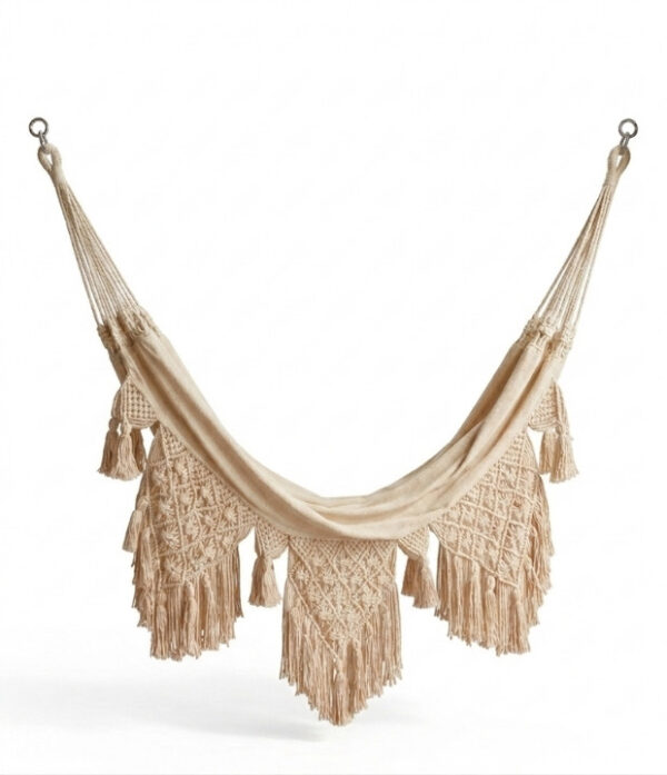 hamaca macrame en algodón tejida a mano