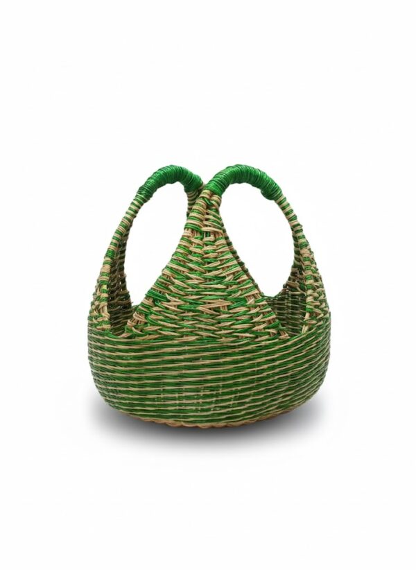 canasto-esparto-verde-con-asas-artesanal Canasto de esparto verde con asas tejido a mano por artesanos en Boyacá
