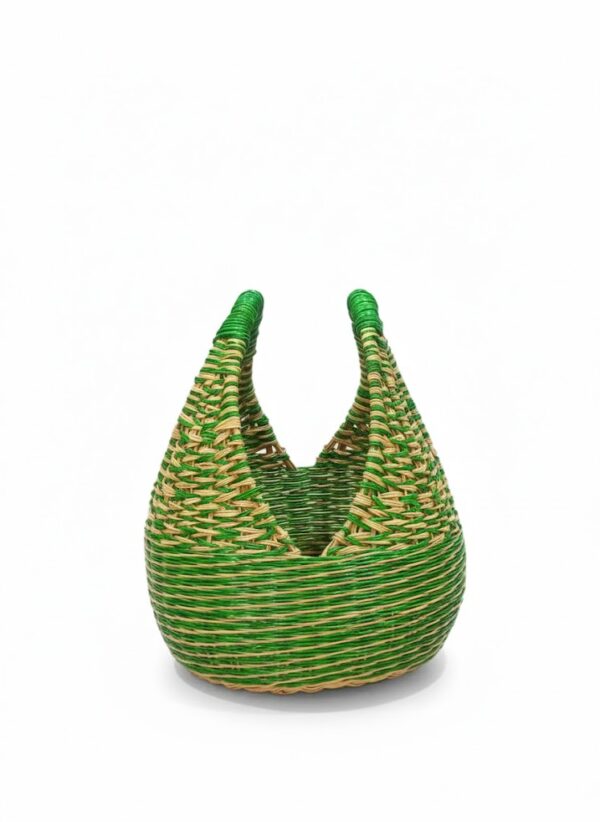 canasto-esparto-verde-con-asas-artesanal Canasto de esparto verde con asas tejido a mano por artesanos en Boyacá