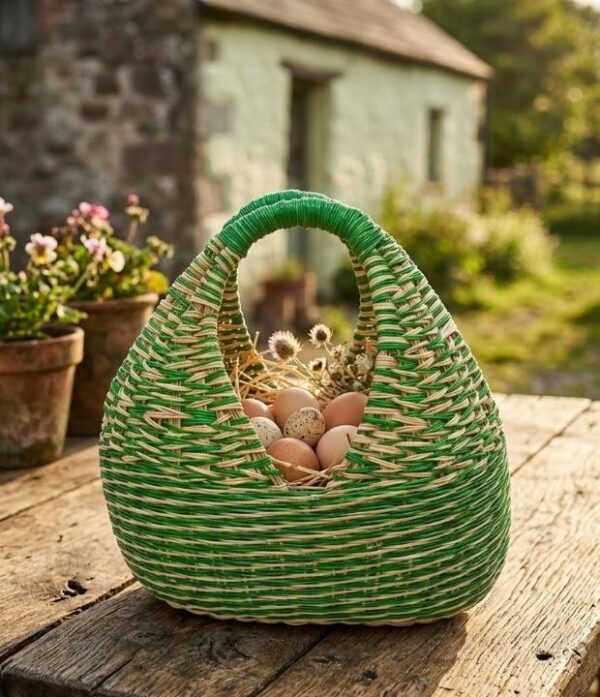 canasto-esparto-verde-con-asas-artesanal Canasto de esparto verde con asas tejido a mano por artesanos en Boyacá