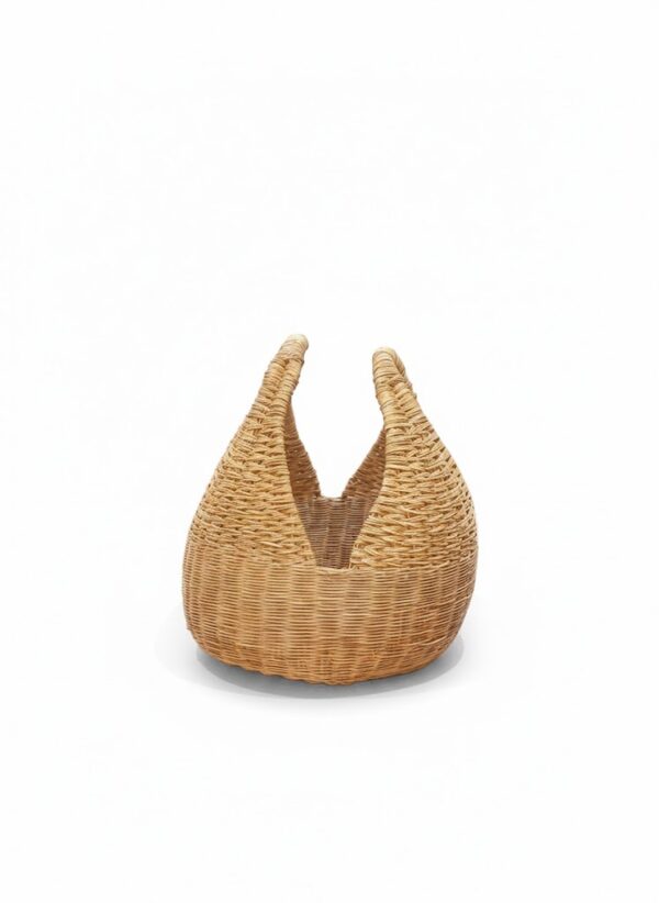 Canasto de esparto natural con asas tejido a mano Canasto de esparto natural con asas tejido a mano
