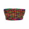 canasto de esparto multicolor tejido a mano