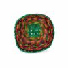 canasto de esparto multicolor verde tejido a mano