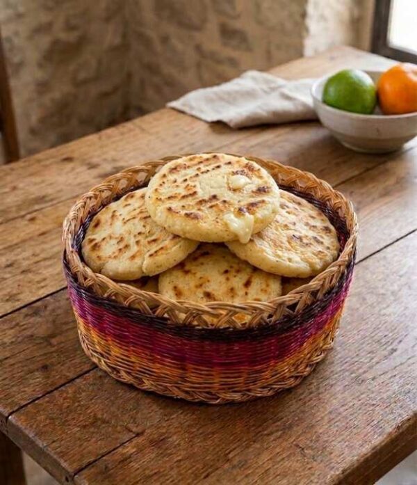 canasto de esparto tonos tierra tejido a mano