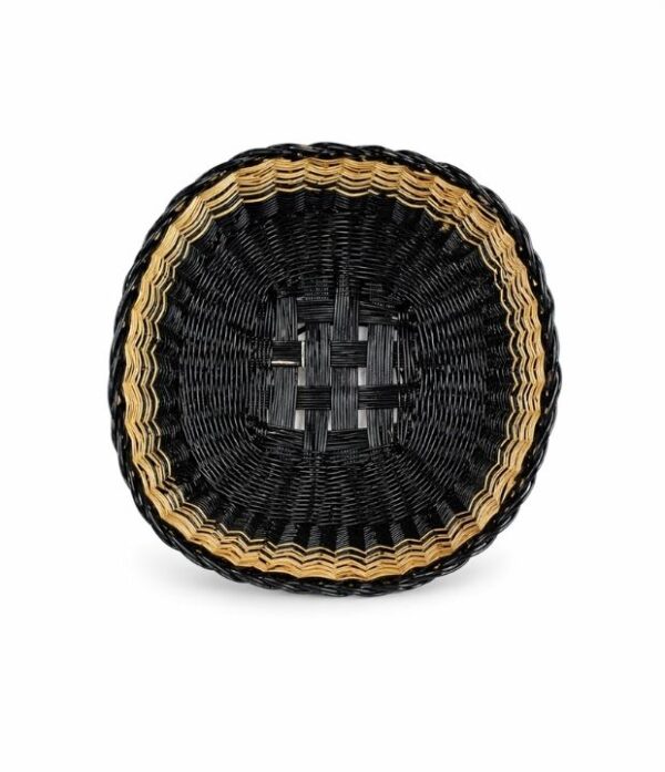 canasto de esparto negro natural tejido a mano