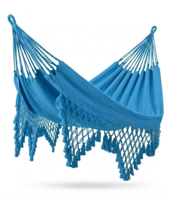 Hamaca macrame tres colores en algodón tejida a mano