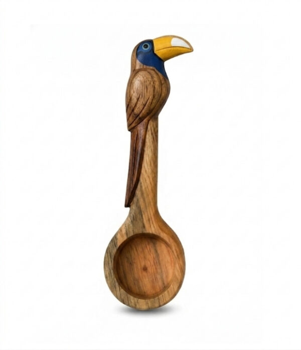 cuchara medidora de cafe tucan madera artesanal