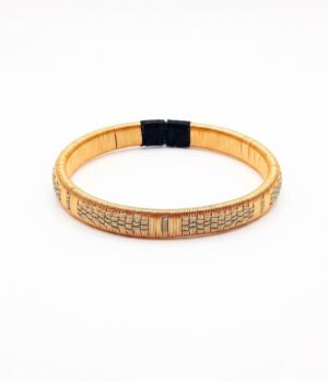 Pulsera de cobre dorado Pulsera de cobre dorado artesanal diseño Marfil elaborada en Colombia