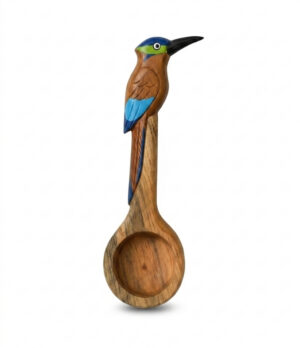 Cuchara medidora para café artesanal en madera con diseño de barranquero tallado a mano