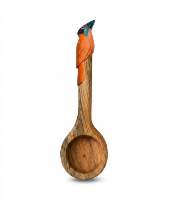 Cuchara medidora para café artesanal Mariamulata Cuchara medidora para café artesanal en madera con diseño de mariamulata tallada a mano