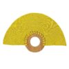 abanico artesanal en iraca y madera color amarillo