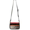 Carriel jericoano original de cuero con pelo natural gris blanco y correa ajustable