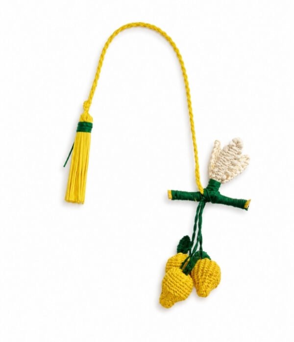 Charm para bolso de limón en palma de iraca Charm para bolso con diseño de limón tejido a mano en palma de iraca