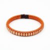 Pulsera de cobre y werregue blanco diseño palitos