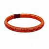 Pulsera de cobre y werregue diseño Muisca Pulsera de cobre artesanal con fibra de werregue vinotinto en diseño Muisca
