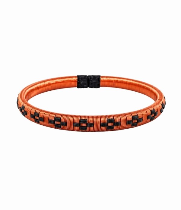 Pulsera de cobre y werregue negro diseño Cruces Pulsera de cobre y werregue negro con pequeñas cruces tejidas