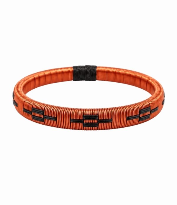 Pulsera de cobre y werregue negro diseño Cruces grandes Pulsera de cobre y werregue negro con cruces geométricas grandes