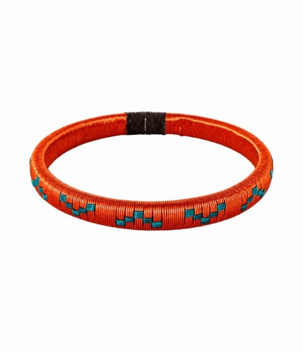 Pulsera de cobre y werregue verde diseño Ángulos Pulsera de cobre y werregue verde