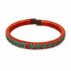 Pulsera de cobre y werregue verde diseño Figuras Pulsera de cobre y werregue artesanal con figuras geométricas tejidas en werregue verde